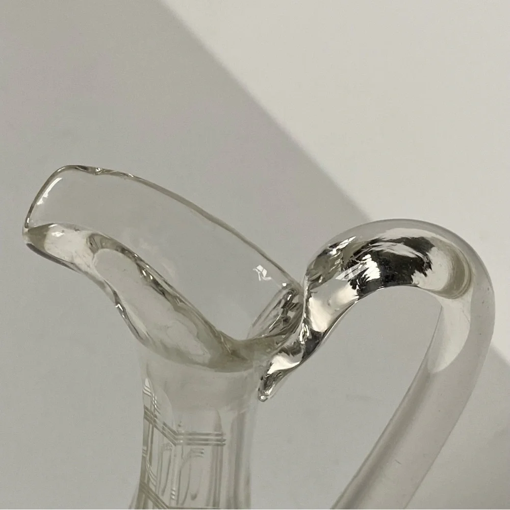 Cut Glass Crystal Vase Or Cruet Facet No Stopper Vintage 7” Clear 4” wide